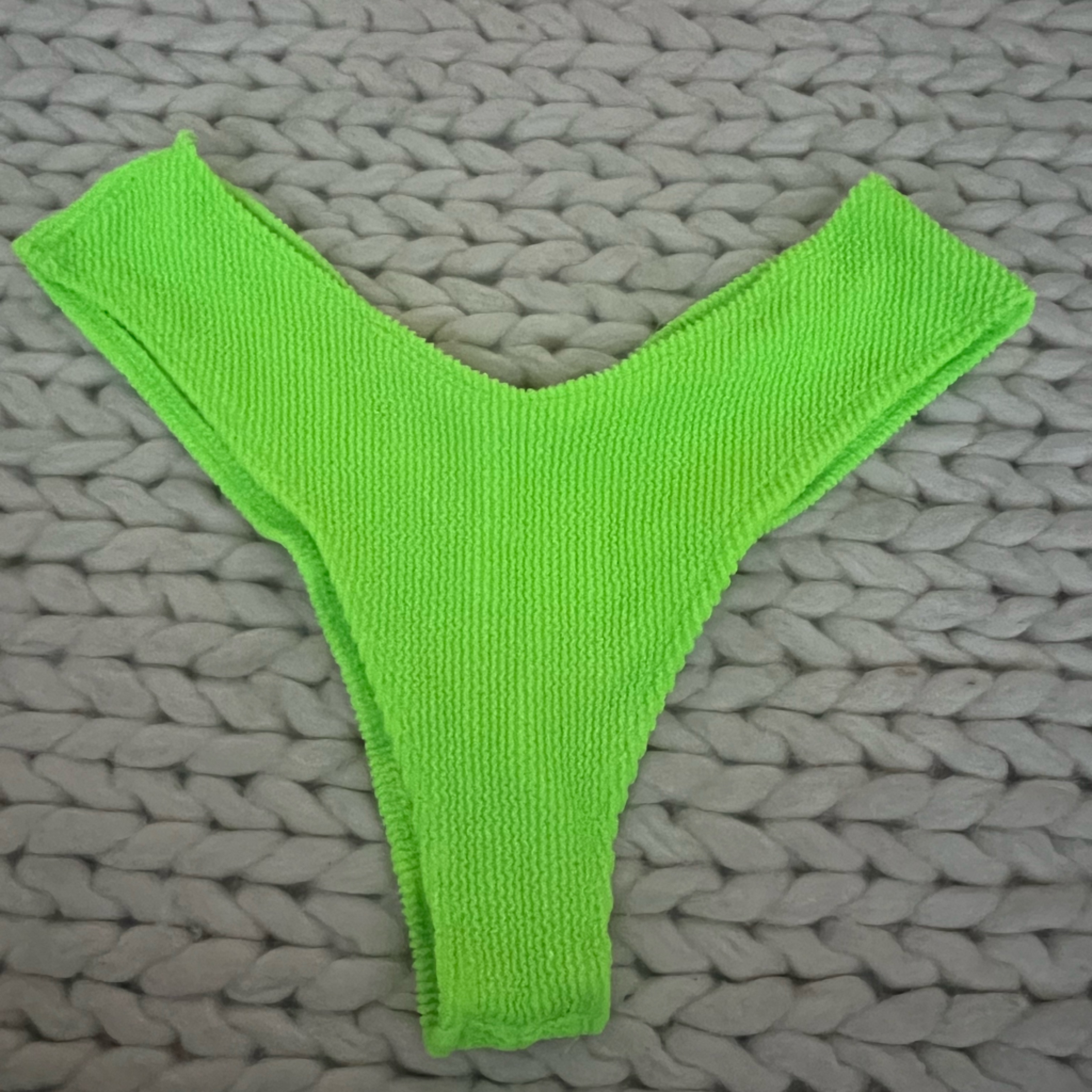 Skatie Bright Green Knit Bikini Bottom
